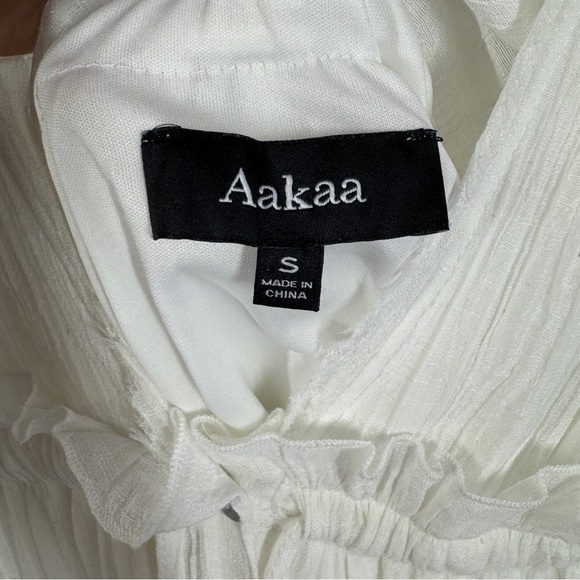 Aakaa White Boho Deep V-Neck Tassel Waist Beach Cover-Up Maxi Dress Size S - Picture 5 of 16